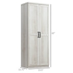 63" Rustic 2-Door Storage Cabinet Pantry Shelves