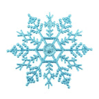 12Pcs/Set Plastic Gold Silver Glitter Powder Snowflake Ornaments