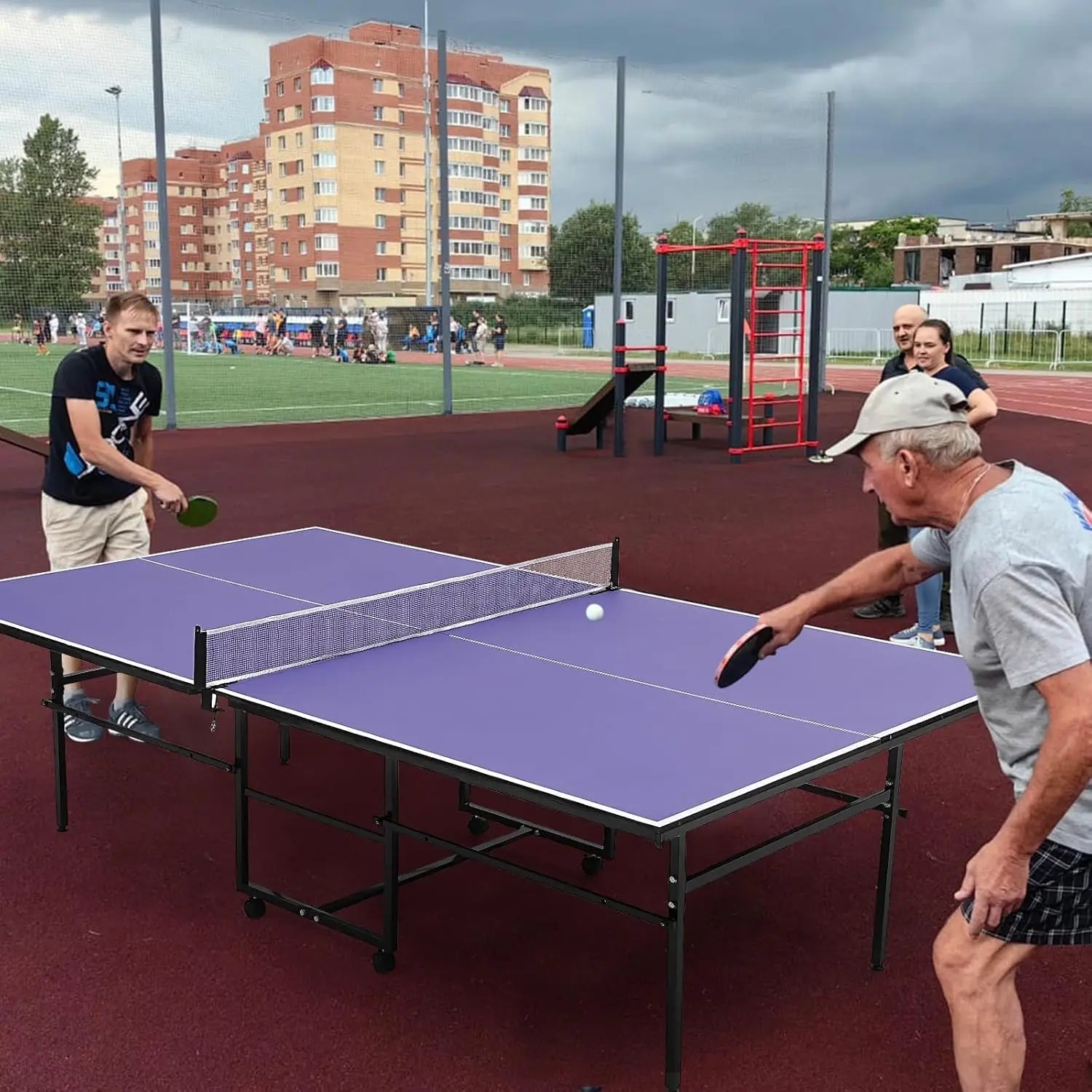 Tennis 9 ft portable Ping Pong Table  2 Tennis Paddles, 3 Balls