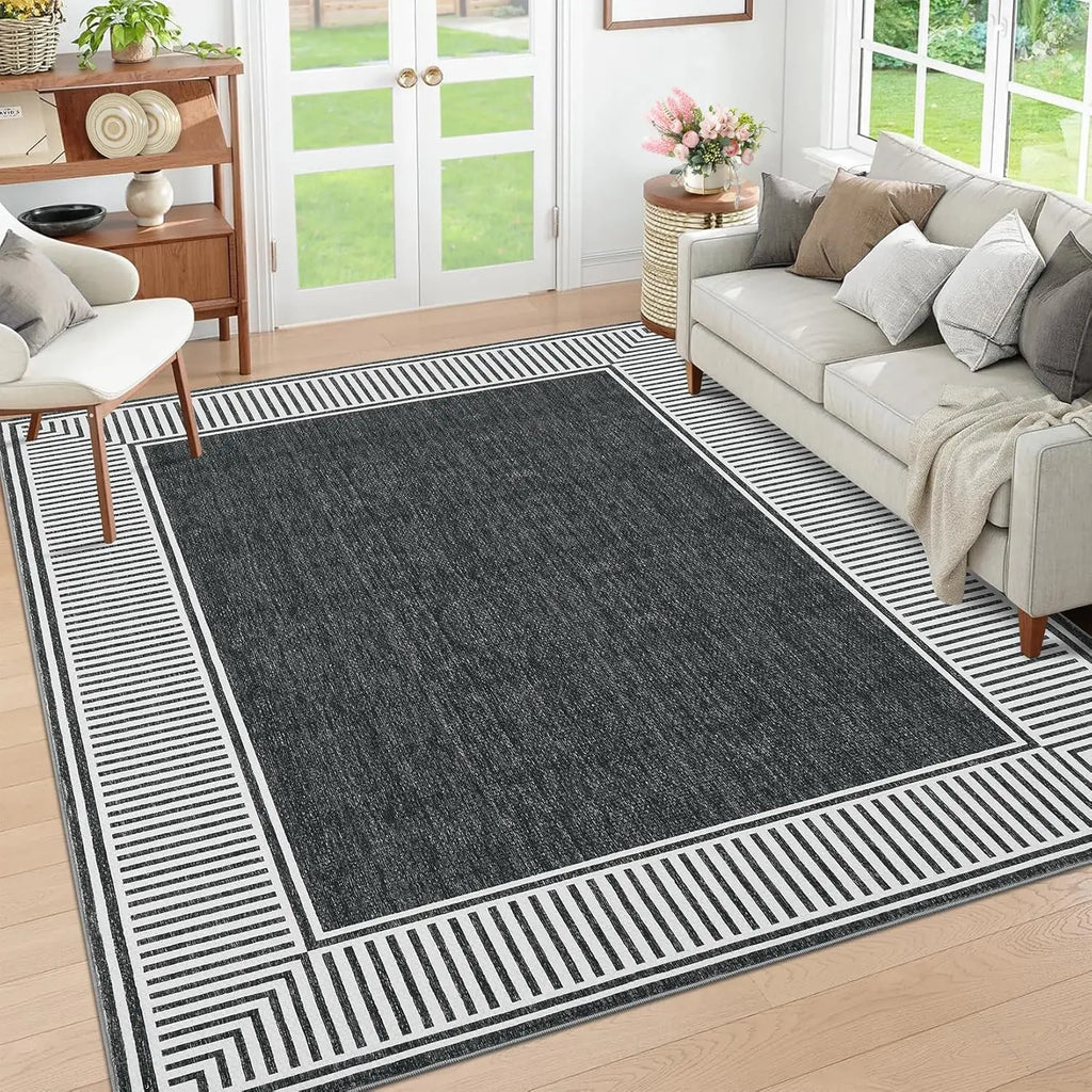 Living Room 9x12 Modern Bordered Accent Foldable
