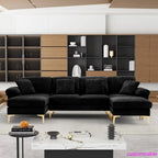 "4-Seat U-Shaped Velvet Sofa With Convertible l-Shape And Chaise Lounge For Living Room"