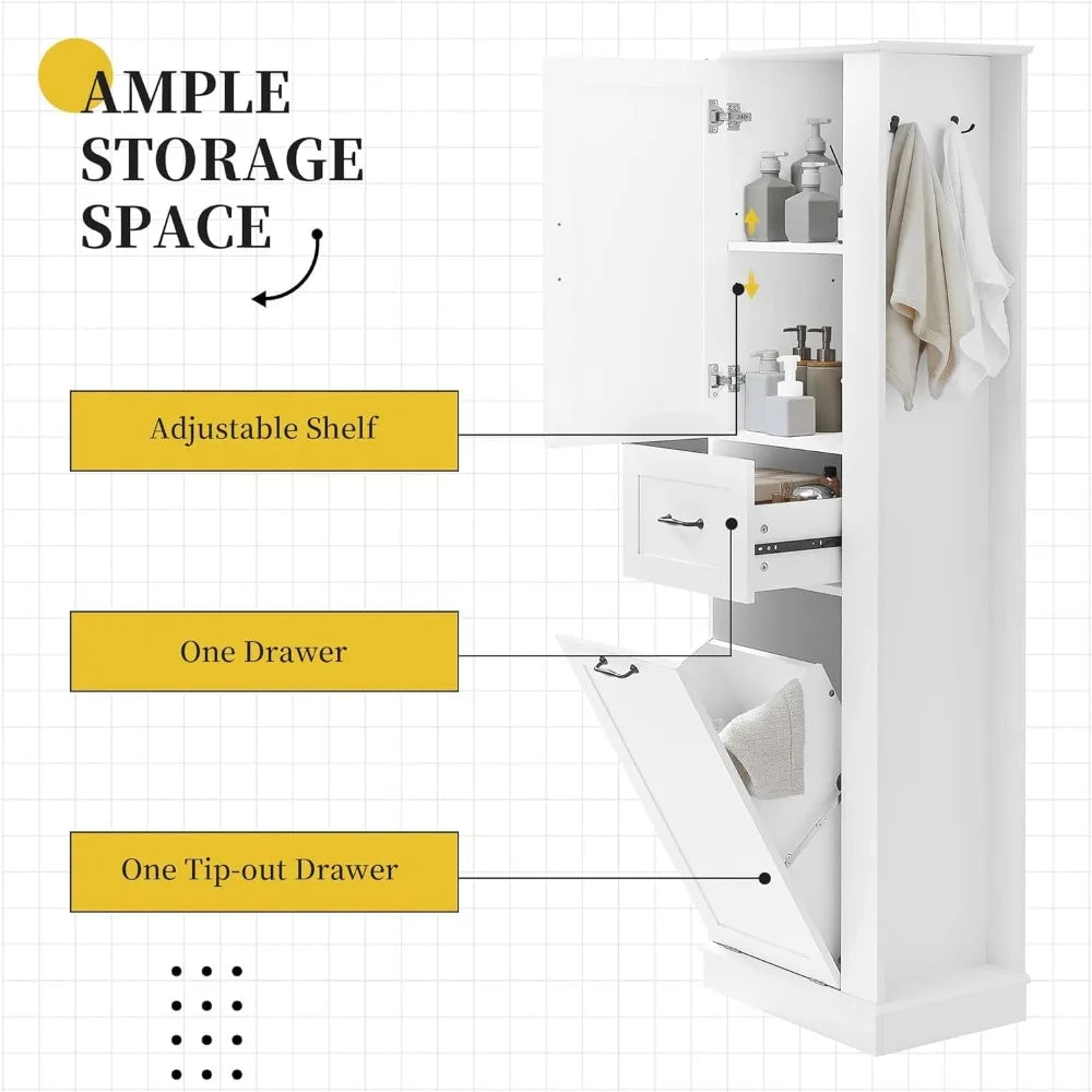 Tall Laundry Cabinet With Tilt Out Laundry Hamper
