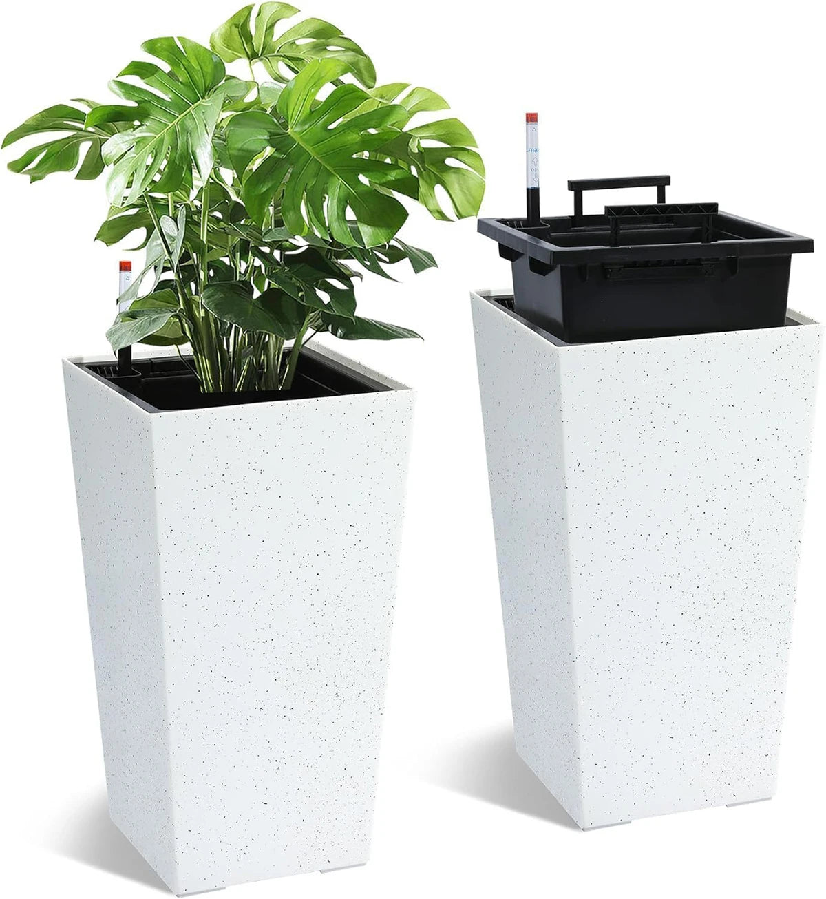 Planters Set Drainage Holes＆Water Level Monitor
