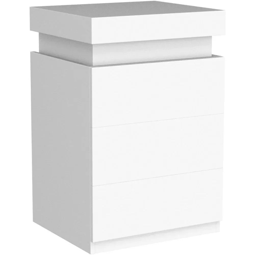 LED Nightstands Charging Station, Sliding bedside Table