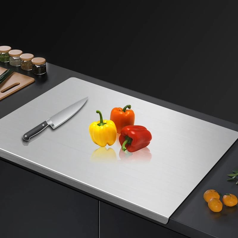 Thick Stainless Steel Chopping Board Multi-Purpose Cutting Board Easy to Clean