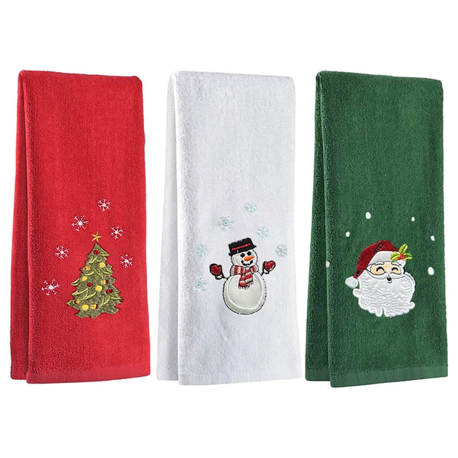 Xmas Tree/Snowman/Santa Claus Embroidery Bath Towel