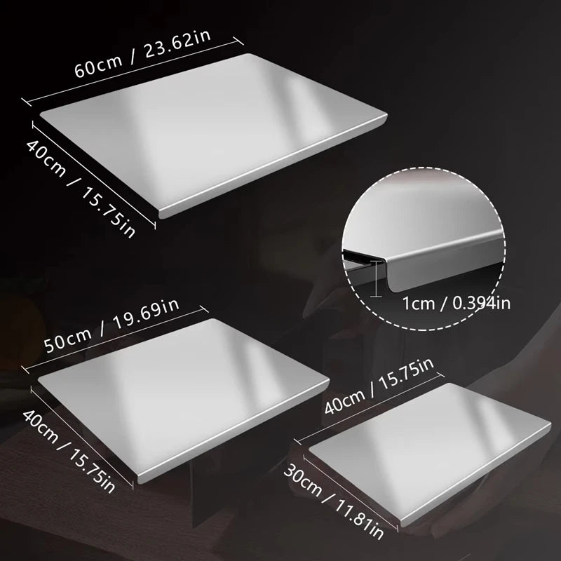 Thick Stainless Steel Chopping Board Multi-Purpose Cutting Board Easy to Clean