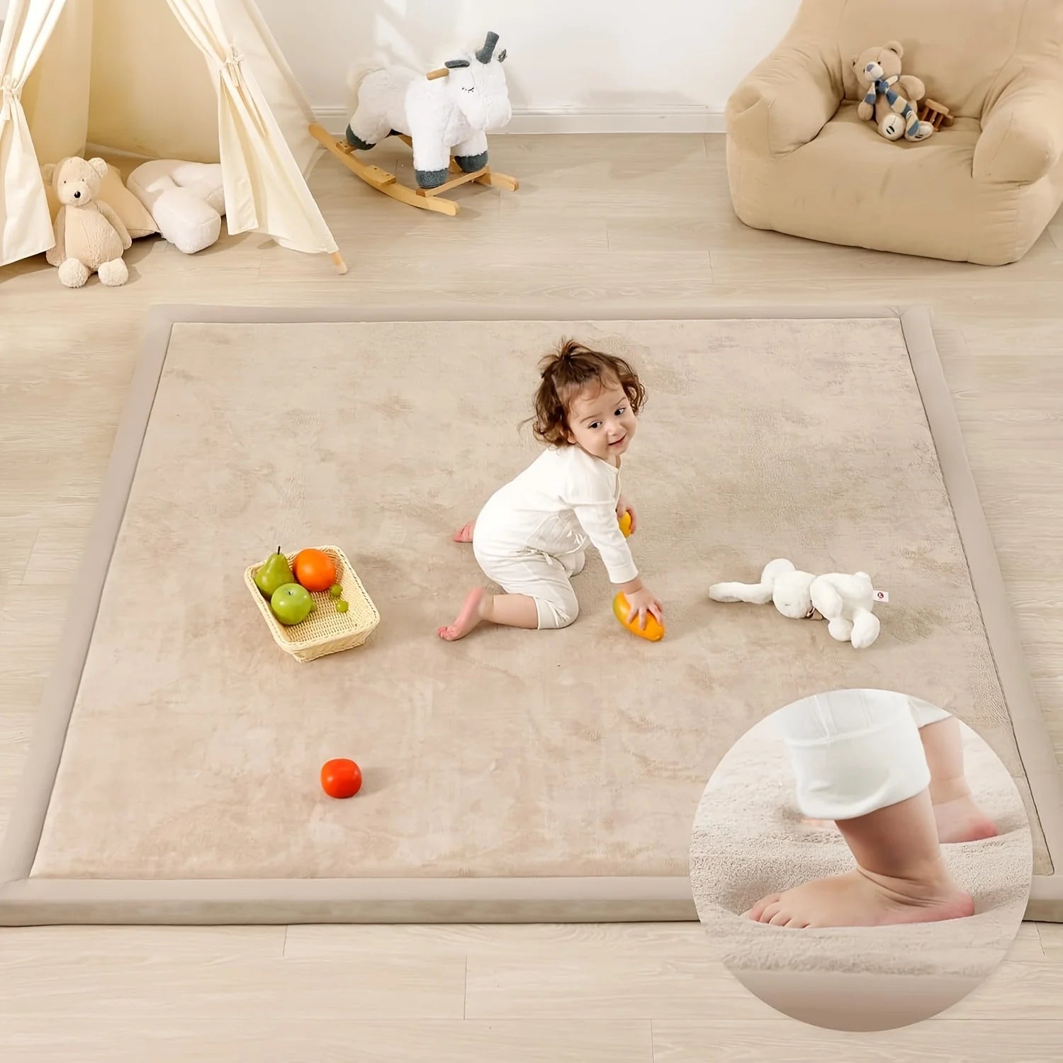 3cm Thick Memory Foam Playpen Mat  Non-Slip
