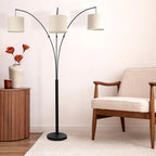 3-Arm Metal Arc Floor Lamp 4 Way Switch