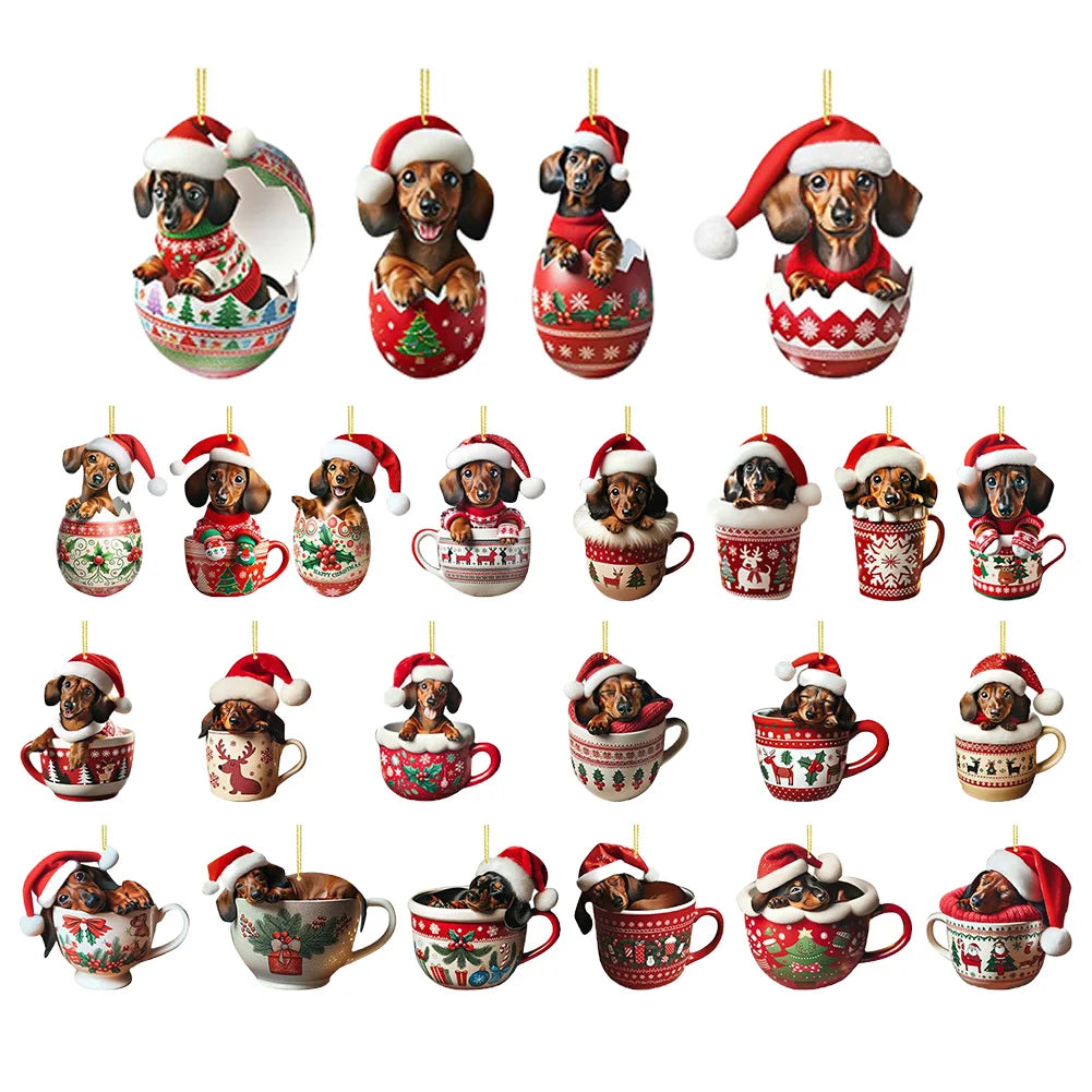 Dachshunds Dog Advent Calendar Ornaments