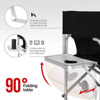 26" Tall Folding Directors Chair With Side Table