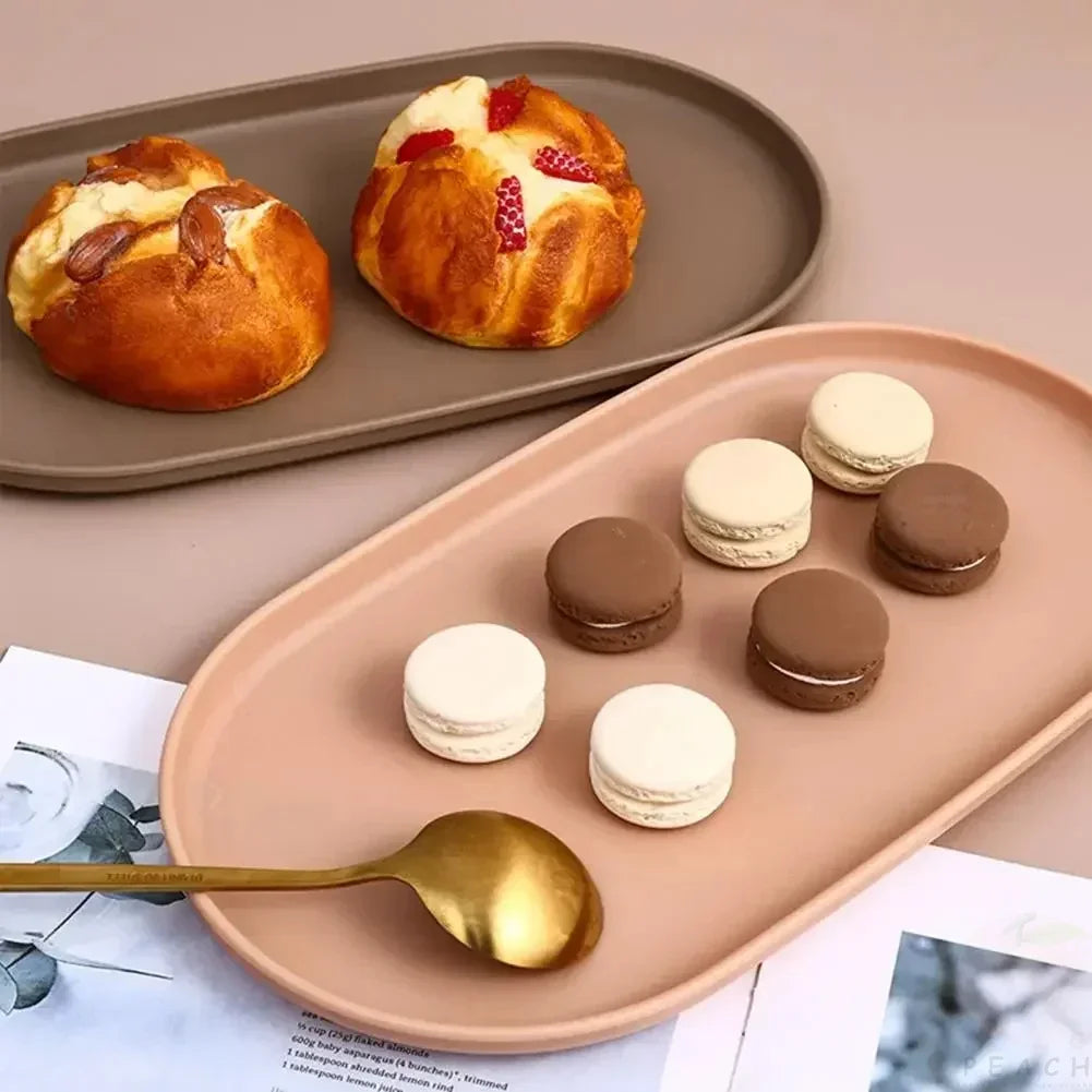 Fruit Plate Dessert Tray Stackable Oval Food Tray