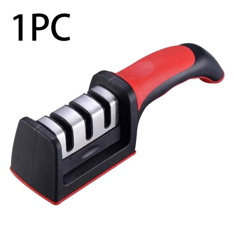 3-Stage Knife Sharpener Set - Diamond & Ceramic Rods Non-Slip Base (B