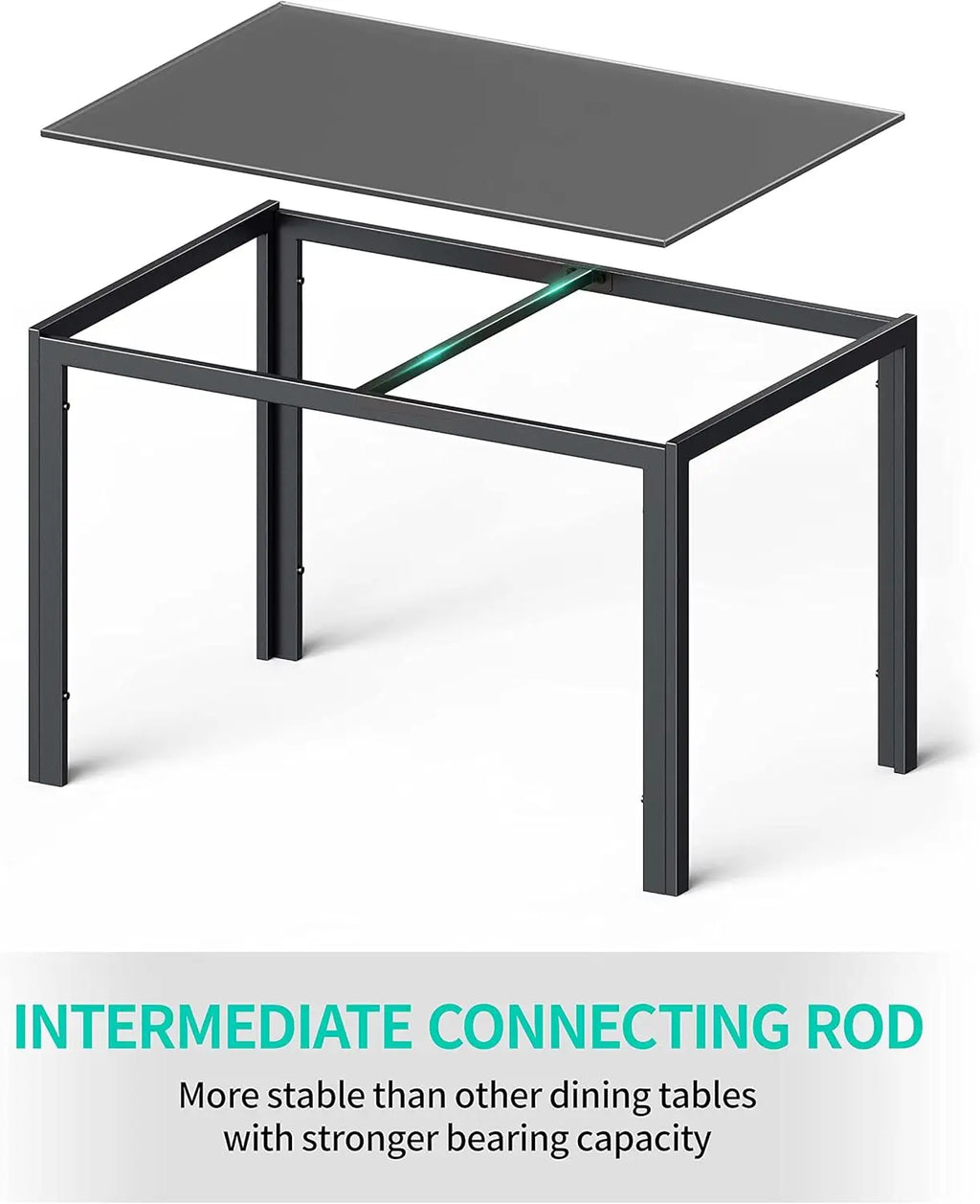 5 Piece Glass Dining Table Set, And Chairs 4, Leather