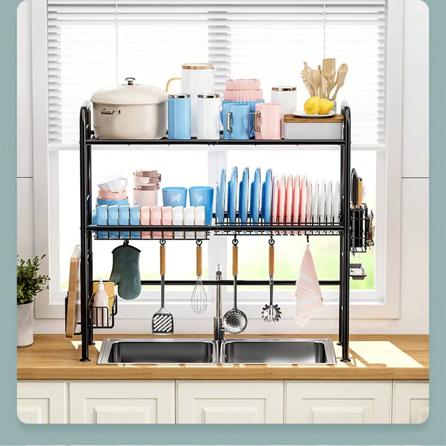 2Tier Over The Sink Dish Drying Rack