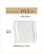 6/12 Piece 10.25"  Cream White Dinner Plates