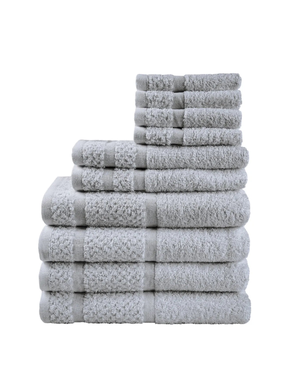 10 Piece Towel Set with Upgraded Softness & Durability, Grey