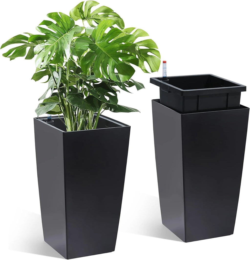 Planters Set Drainage Holes＆Water Level Monitor