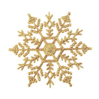12Pcs/Set Plastic Gold Silver Glitter Powder Snowflake Ornaments