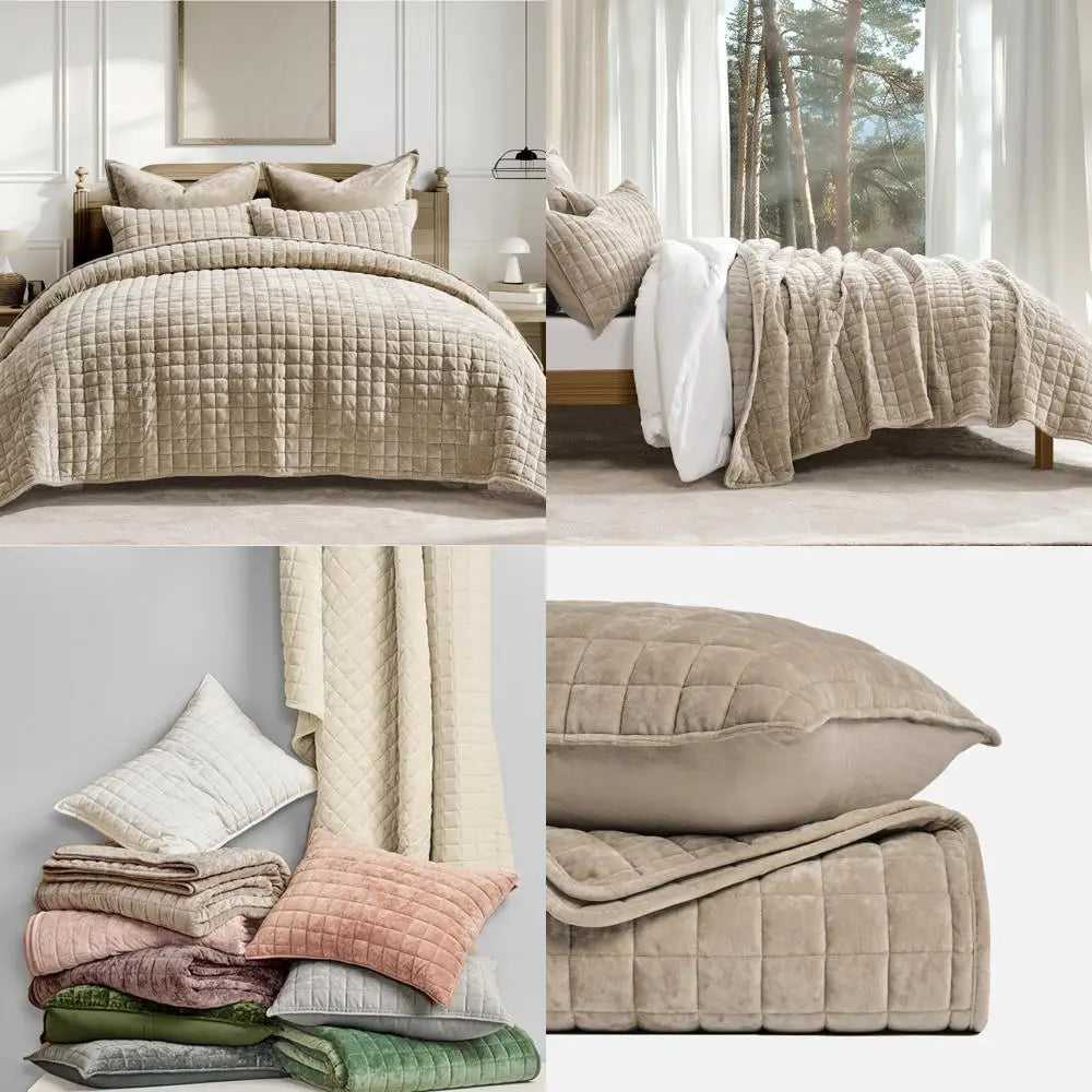 King Velvet Quilt Set Ultra Soft Lightweight