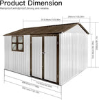 10x8 FT Shed Metal Window ,Waterproof