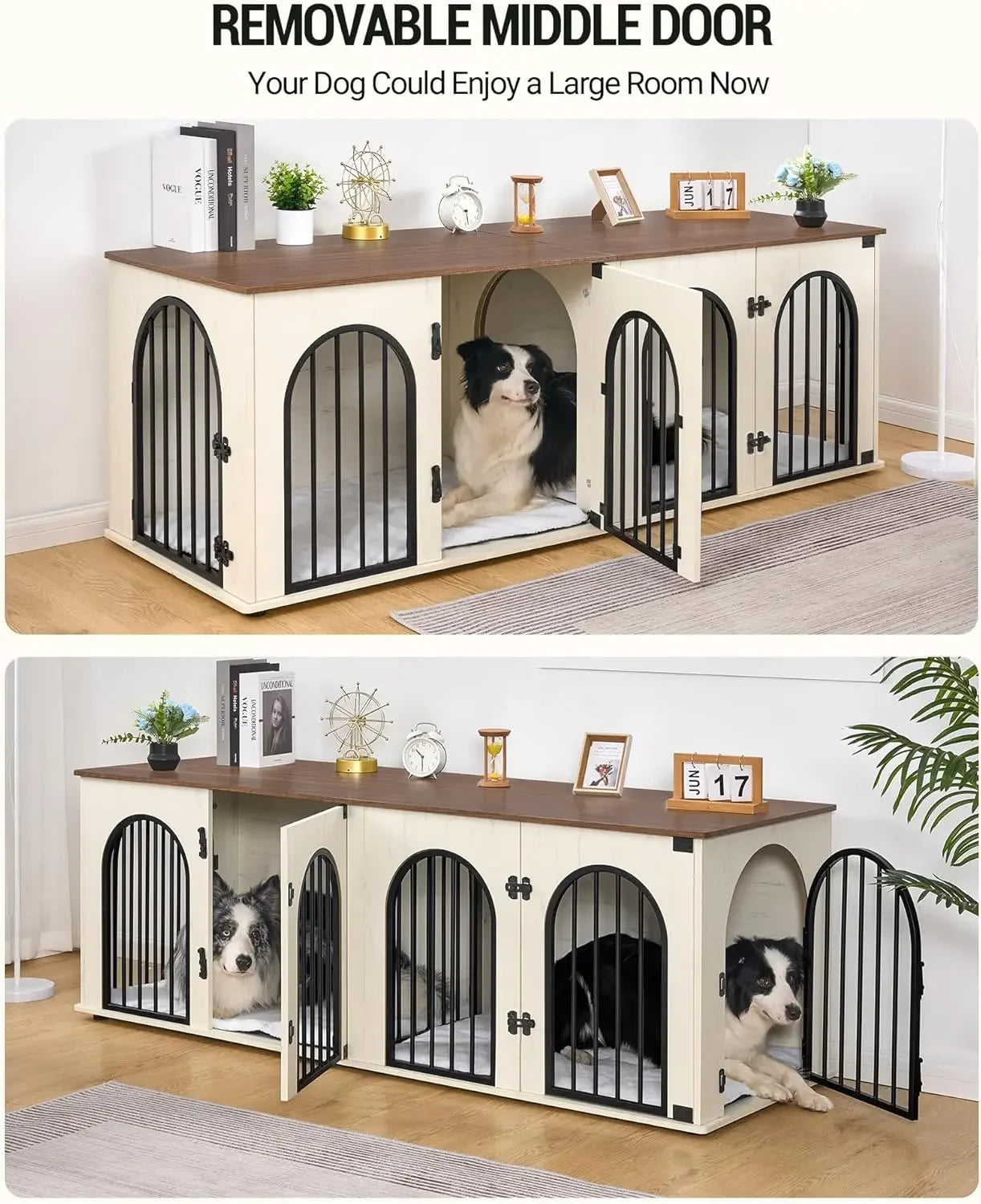 Dog Crate 71" Divider, Pads, Side Table, TV Cabinet