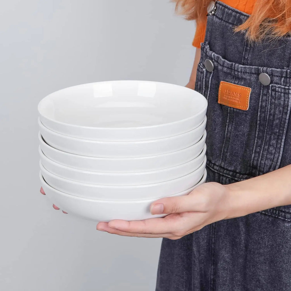 22 Ounce Porcelain Pasta Bowls Set 6 Pack