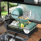 Large 2-tier Dish Drying Rack Removable Draining Rack