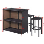 Rattan 3-Piece Bar Set With Wicker Stools And Table