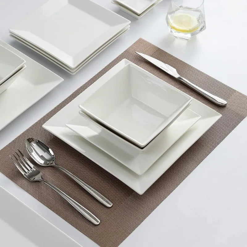 16-Piece Classic Square Dinnerware Set for 4