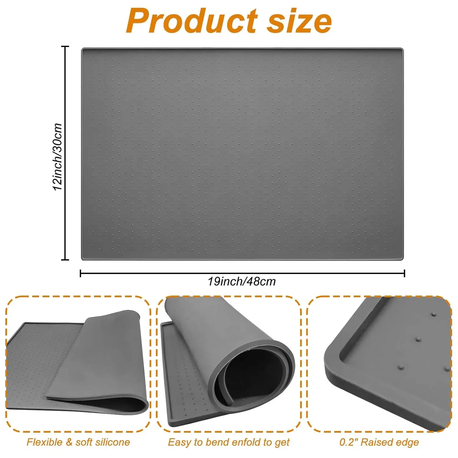 Silicone Ice Maker And Mat 19x12 Inches for Countertop