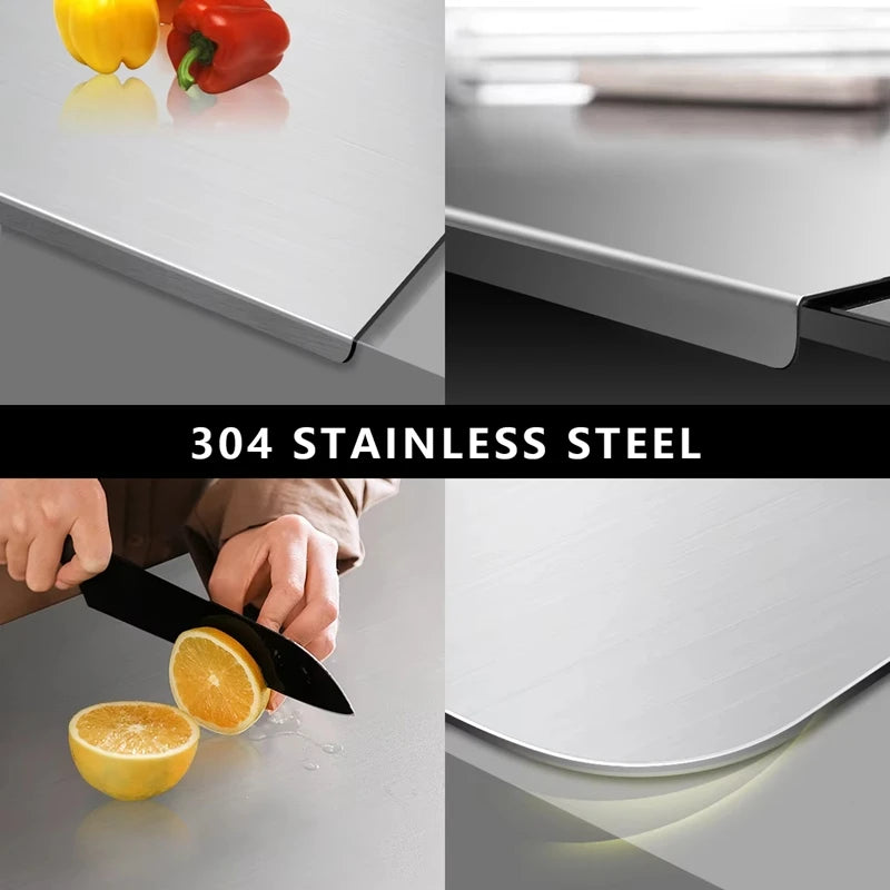 Thick Stainless Steel Chopping Board Multi-Purpose Cutting Board Easy to Clean