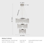 23.6-inch Crystal Chandelier, Dimmable Led Ceiling Lamp