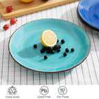 Bonita Blue 10.4 inch Dinner Plate Set of 6, Handpainted